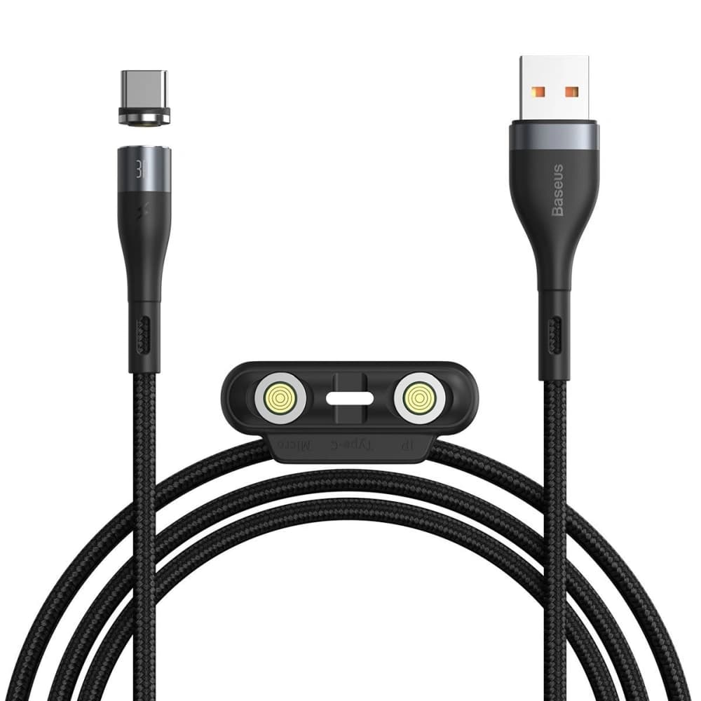 USB kábel Baseus Fast 4w1 USB-C / Lightning / Micro 3A 1m (szürke + fekete) - 7