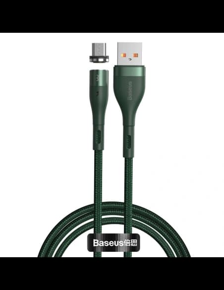 USB - Micro USB mágneses kábel Baseus Zinc 2.1A 1m (zöld)