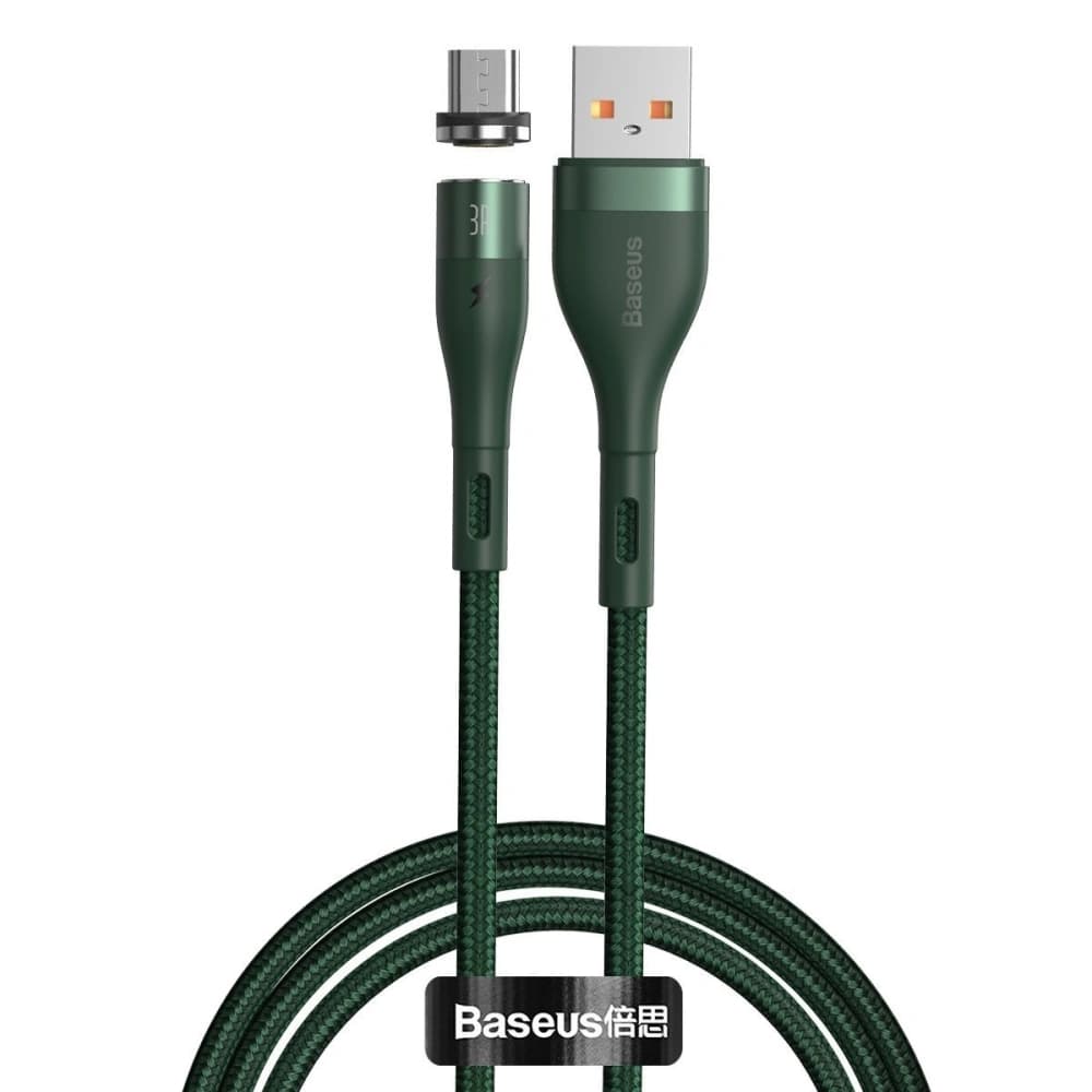 Baseus Magnetisches USB - Micro USB Kabel Zink 2.1A 1m (grün)
