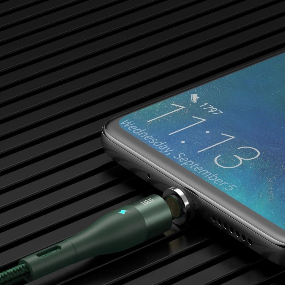 Baseus Magnetisches USB - Micro USB Kabel Zink 2.1A 1m (grün) - 10