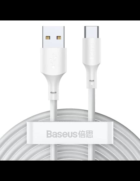 Baseus 1.5m USB-C-Kabel Simple Wisdom, 40W, 5A, (weiß) 2 Stk.