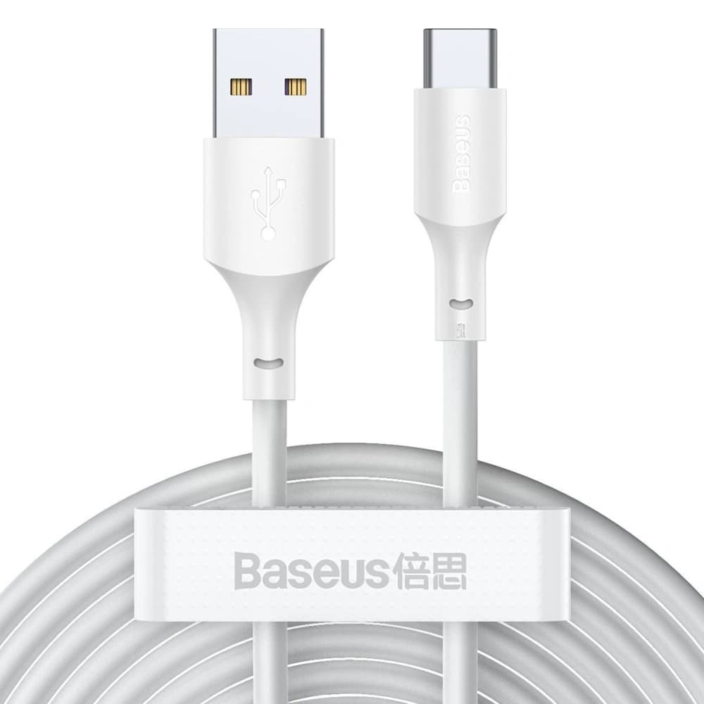 Baseus 1.5m USB-C-Kabel Simple Wisdom, 40W, 5A, (weiß) 2 Stk.