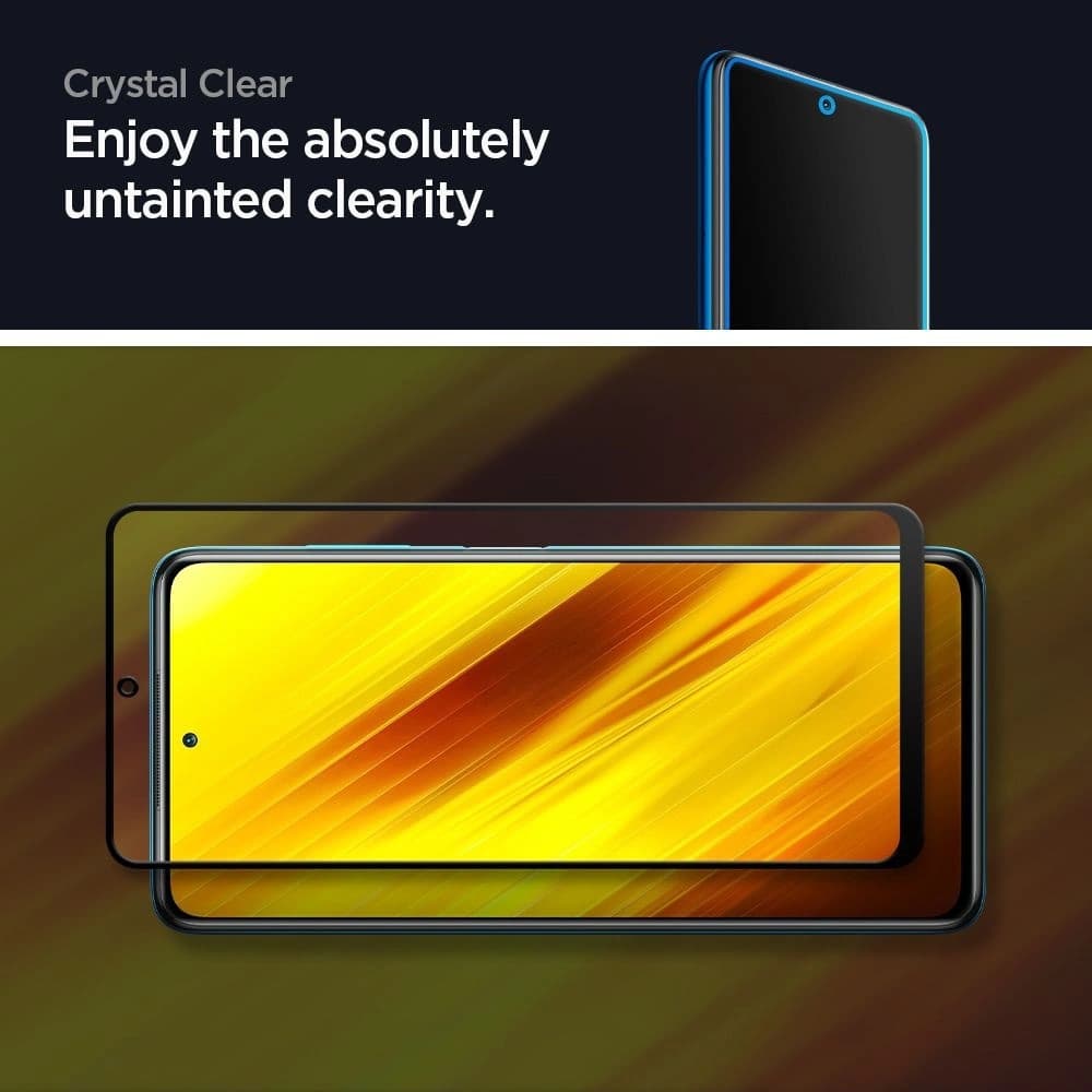 Spigen Gehärtetes Glas GLAS.tR Slim Pocophone X3/Pro/NFC Schwarz - 4
