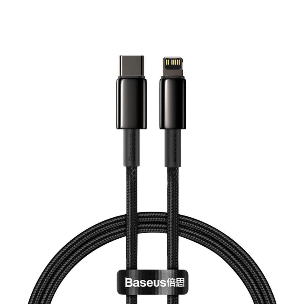 Kabel USB-C do Lightning Baseus Tungsten Gold, 20W, 5A, PD, 1m (černý) - 1