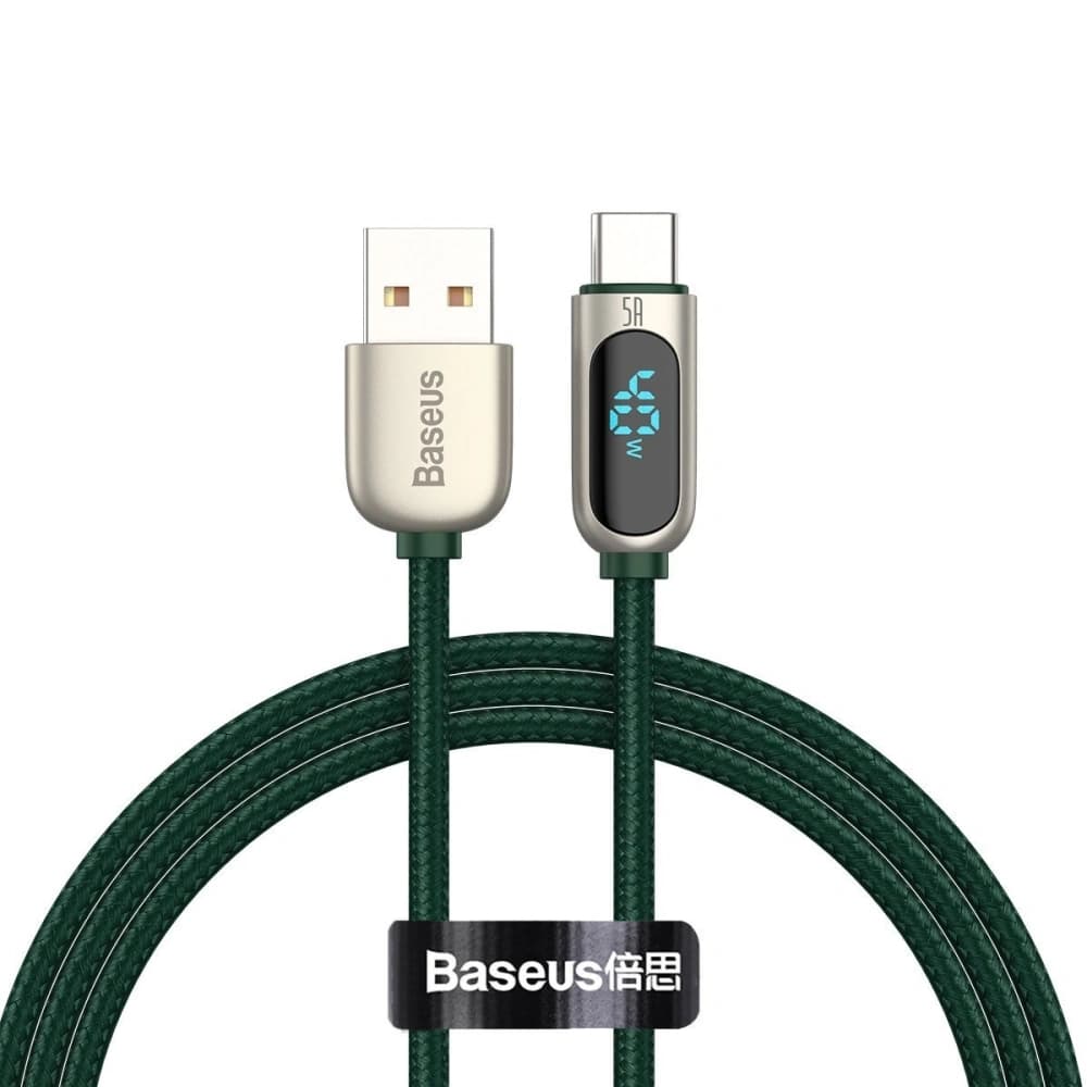 Kabel USB na USB-C Baseus Display, 5A, 1m (zelený)
