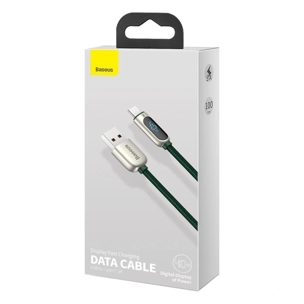 Kabel USB na USB-C Baseus Display, 5A, 1m (zelený) - 7