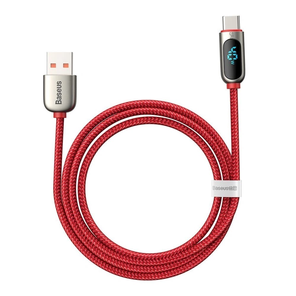 Kabel USB do USB-C Baseus Display, 5A, 1m (czerwony) - 3