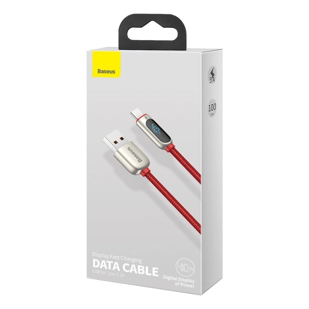 Kabel USB do USB-C Baseus Display, 5A, 1m (czerwony) - 7