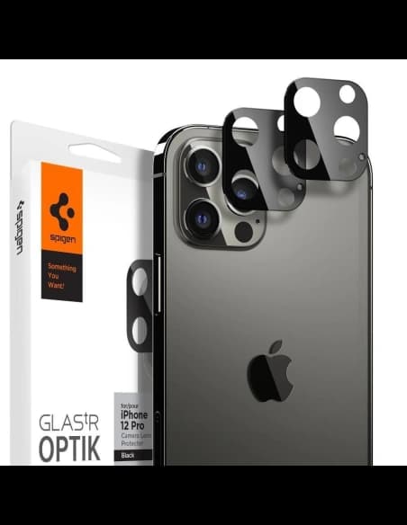 Sklo tvrzené na aparát Spigen Optik Camera Lens Apple iPhone 12 Pro Max Black