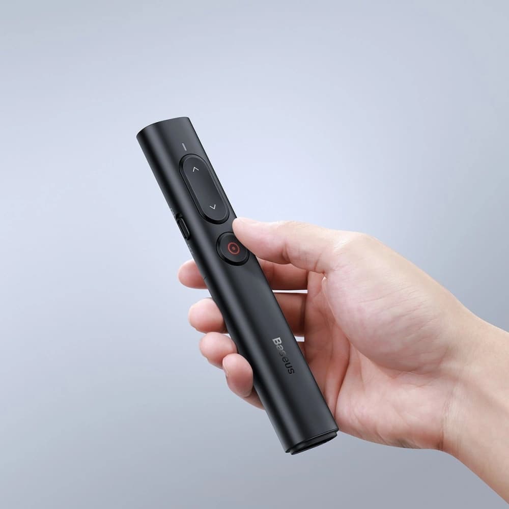 Baseus Multifunktionale Fernsteuerung Orange Dot für Präsentationen, mit Laserpointer, mit Batterie (schwarz) - 11