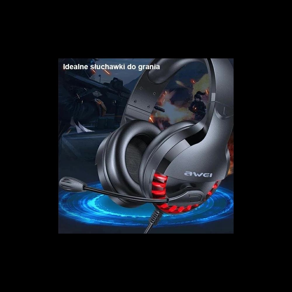 AWEI gaming ES-770i fülhalgató mikrofonnal fekete színben - 4