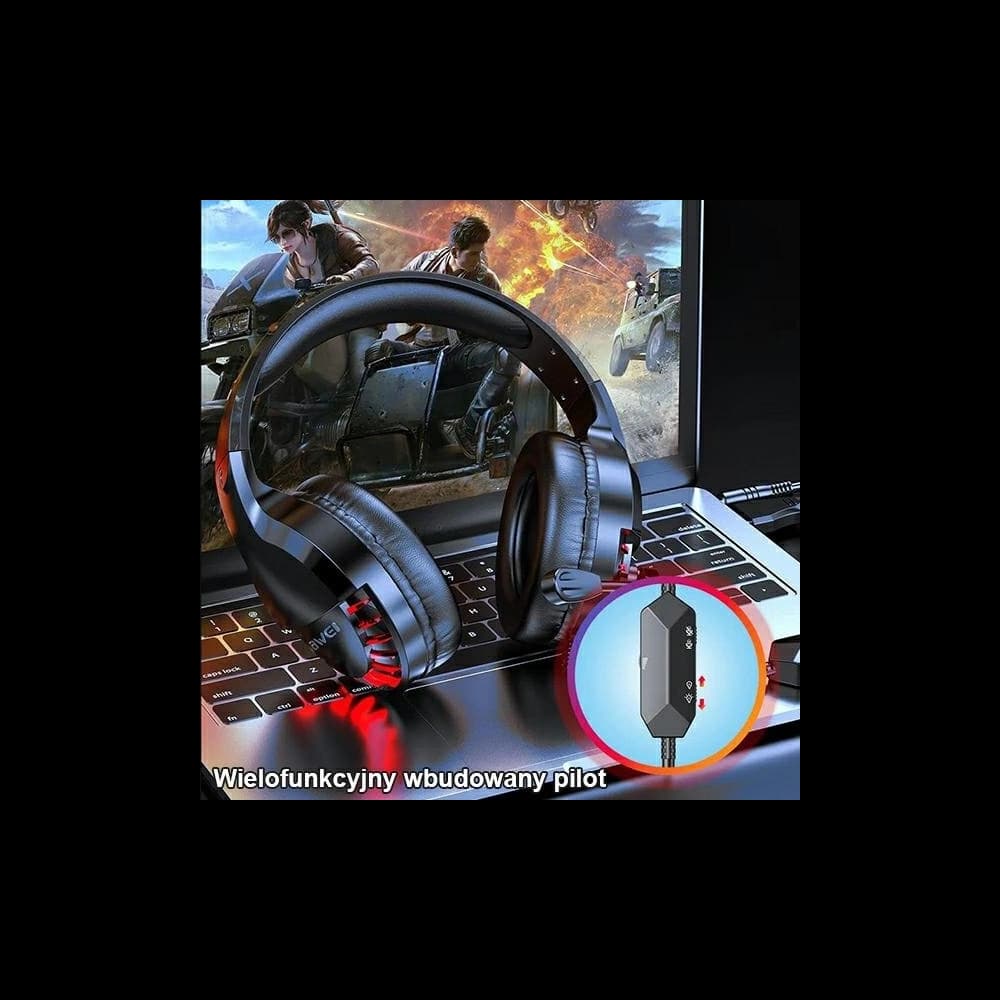 AWEI gaming ES-770i fülhalgató mikrofonnal fekete színben - 5