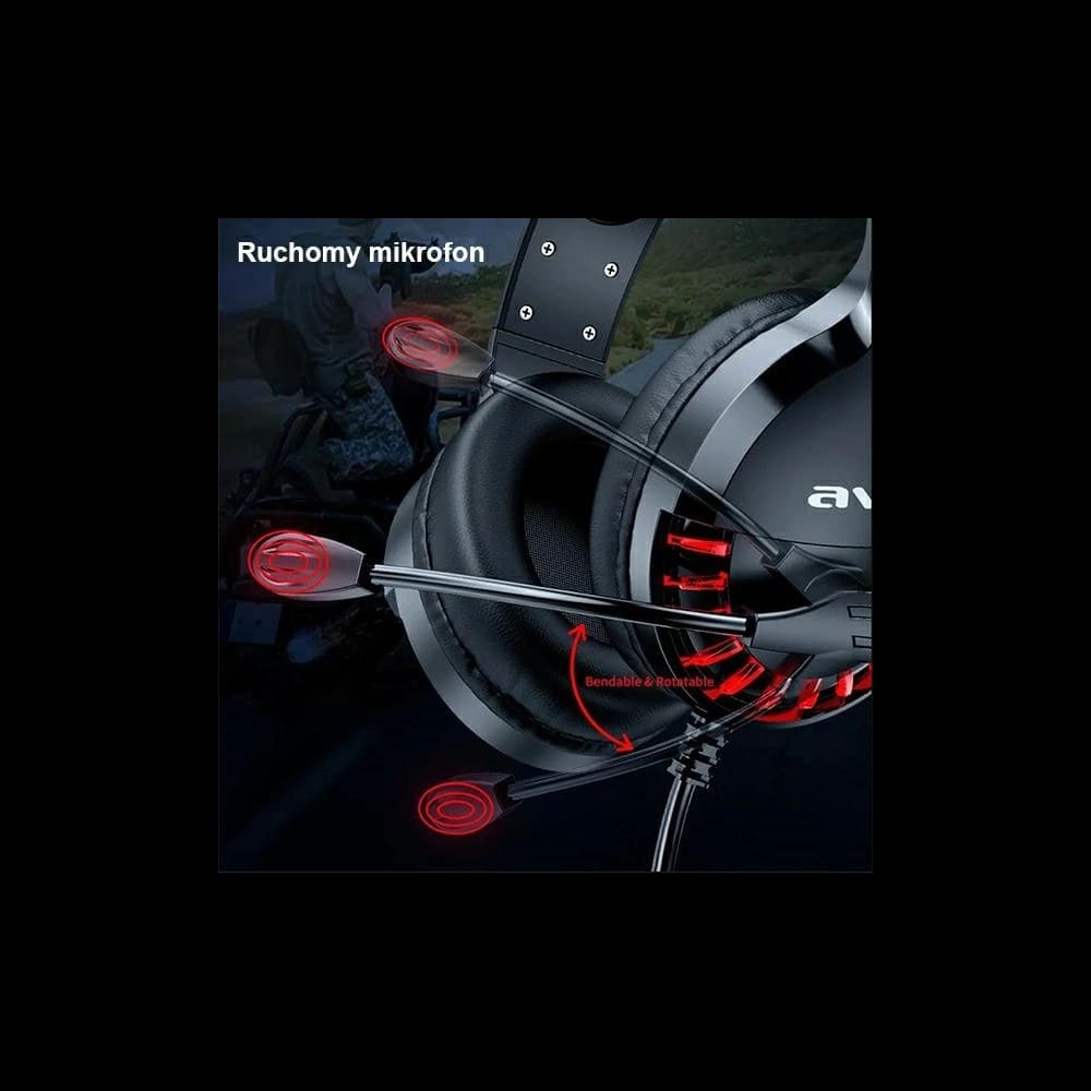 AWEI gaming ES-770i fülhalgató mikrofonnal fekete színben - 6