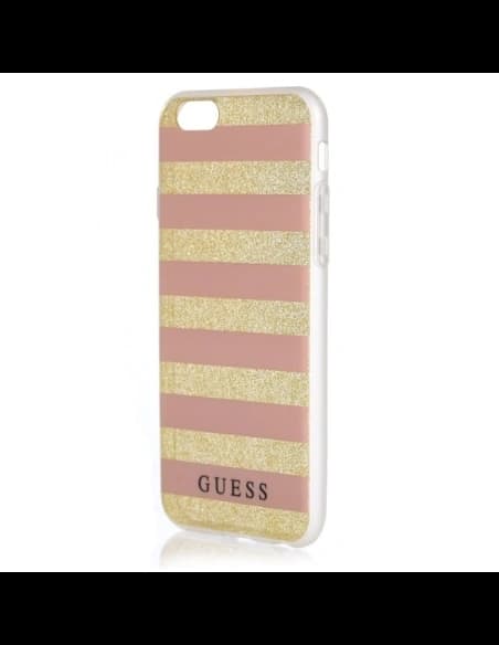 Etui Guess GUHCP7STGPI Apple iPhone 7 arany/rózsaszín kemény tok Ethnic Chic Stripes 3D