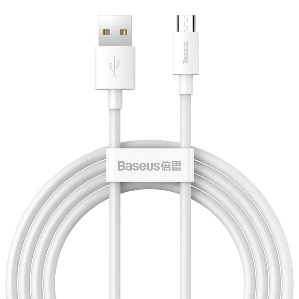 Baseus 1.5m Micro-USB-auf-USB-Kabel Simple Wisdom, 2,1A, (weiß) 2Stk.
