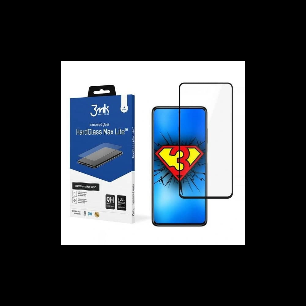 3MK Gehärtetes Glas HardGlass Max Lite Pocophone X3/Pro/NFC schwarz