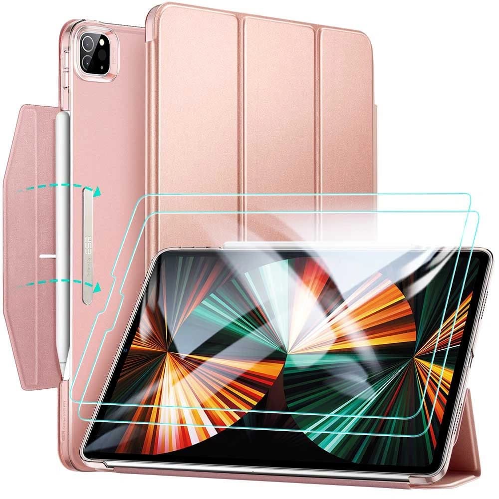 ESR Ascend Trifold & Tempered Glass Apple iPad Pro 12.9 2021 Rose Gold