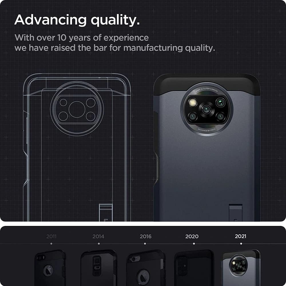 Spigen Gehäuse Tough Armor Pocophone X3 Pro/X3 NFC Metall Schiefer - 7