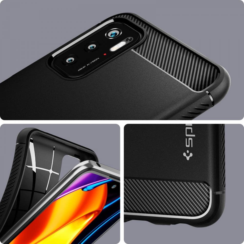 Etui Spigen Rugged Armor Pocophone M3 Pro 5G/Redmi Note 10 5G Matt Fekete - 10