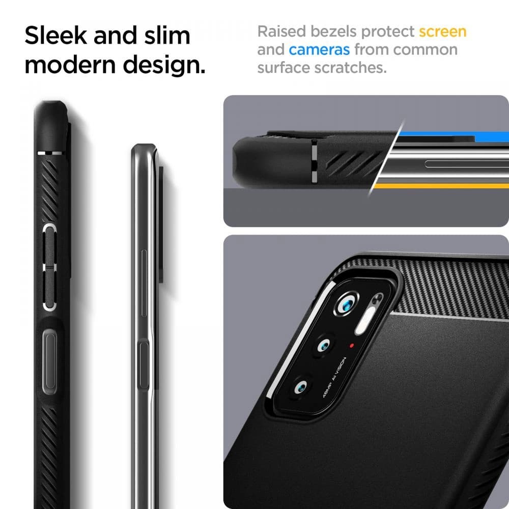 Etui Spigen Rugged Armor Pocophone M3 Pro 5G/Redmi Note 10 5G Matt Fekete - 13