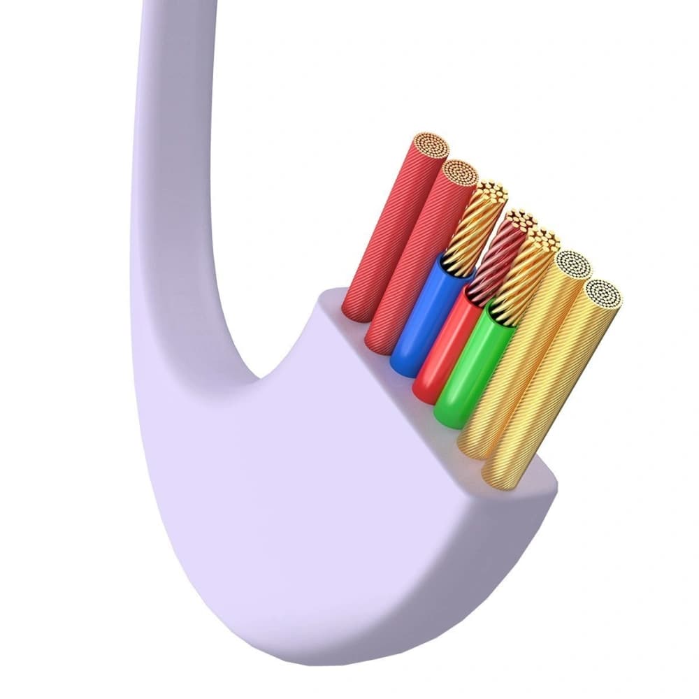 USB kábel 3w1 Baseus Bright Mirror, USB micro USB / USB-C / Lightning, 100W, 1.2m (lila) - 6