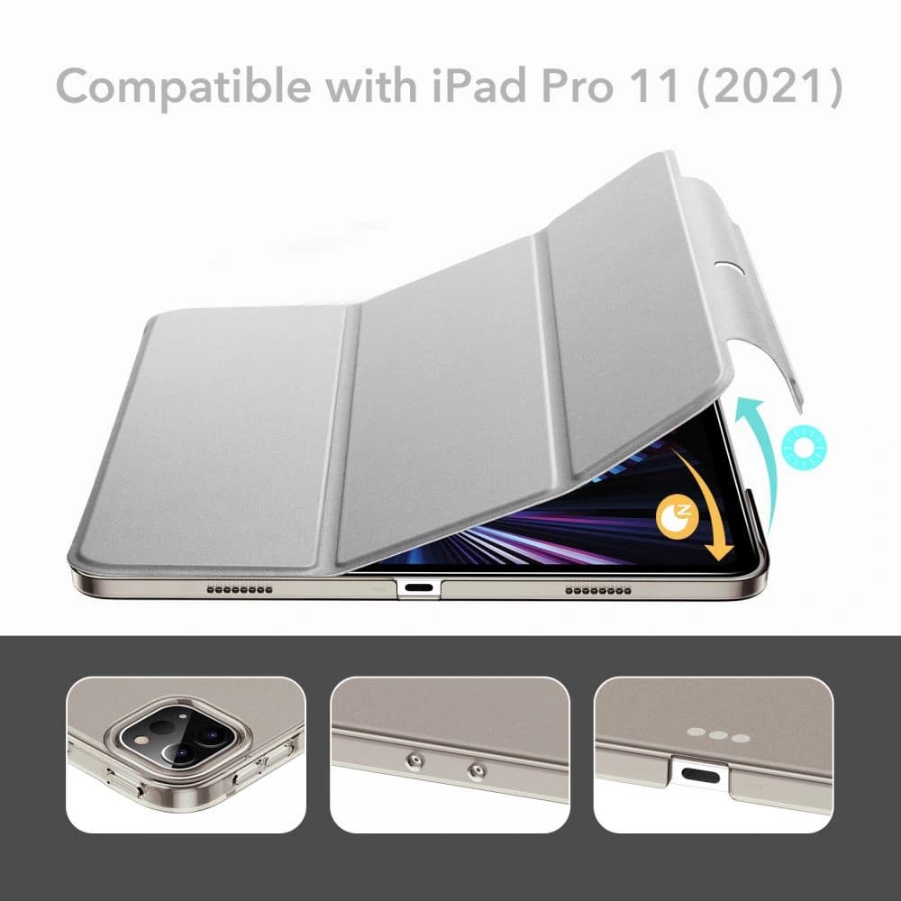 ESR Ascend Trifold & Tempered Glass Apple iPad Pro 11 2021 Grey - 3