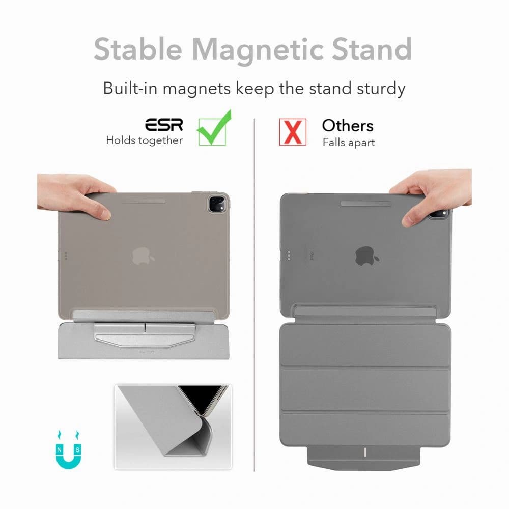 ESR Ascend Trifold & Tempered Glass Apple iPad Pro 11 2021 Grey - 8