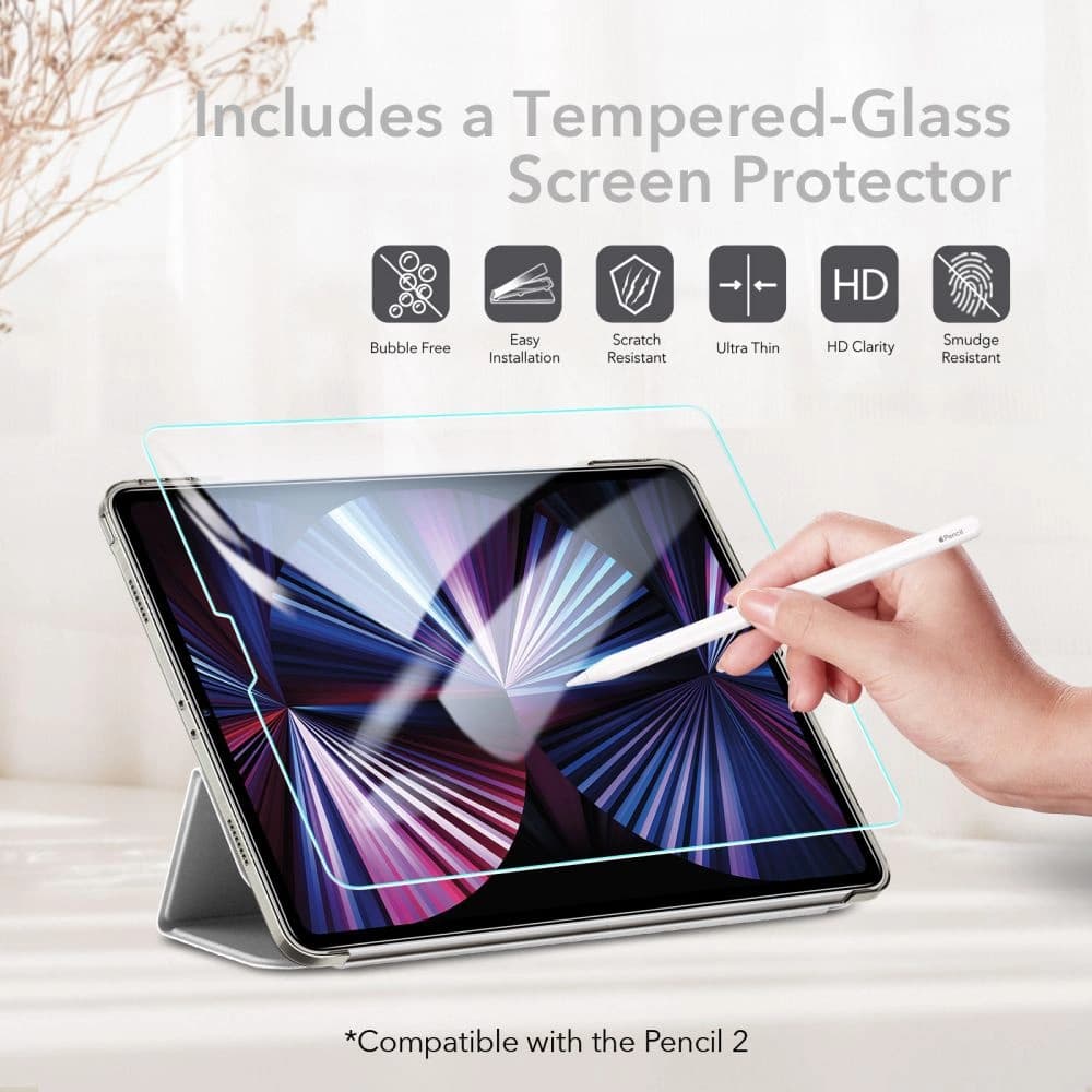 ESR Ascend Trifold & Tempered Glass Apple iPad Pro 11 2021 Grey - 10