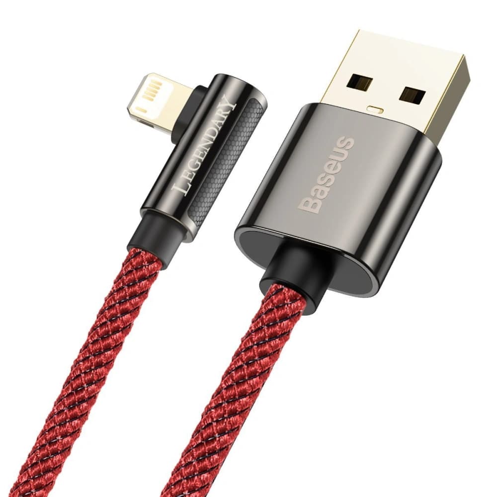 Kabel USB do Lightning kątový Baseus Legend Series, 2.4A, 1m (červený) - 2
