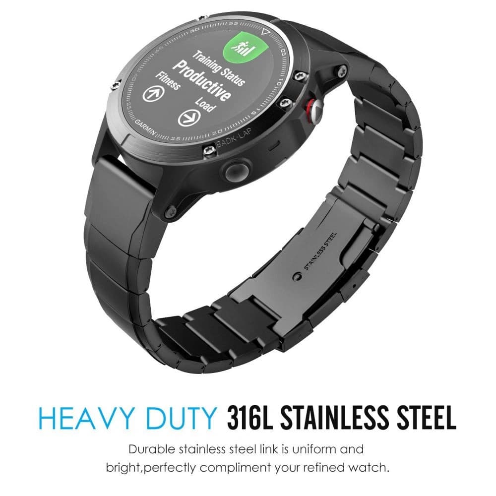 Tech-Protect Steelband Garmin Fenix 5/6/6 Pro/7 Black - 5
