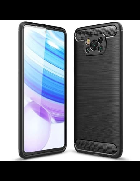 Case Tech-Protect TPUCarbon POCO X3 Pro/X3 NFC Schwarz