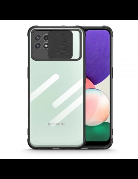 Case Tech-Protect Camshield Samsung Galaxy A22 5G Schwarz