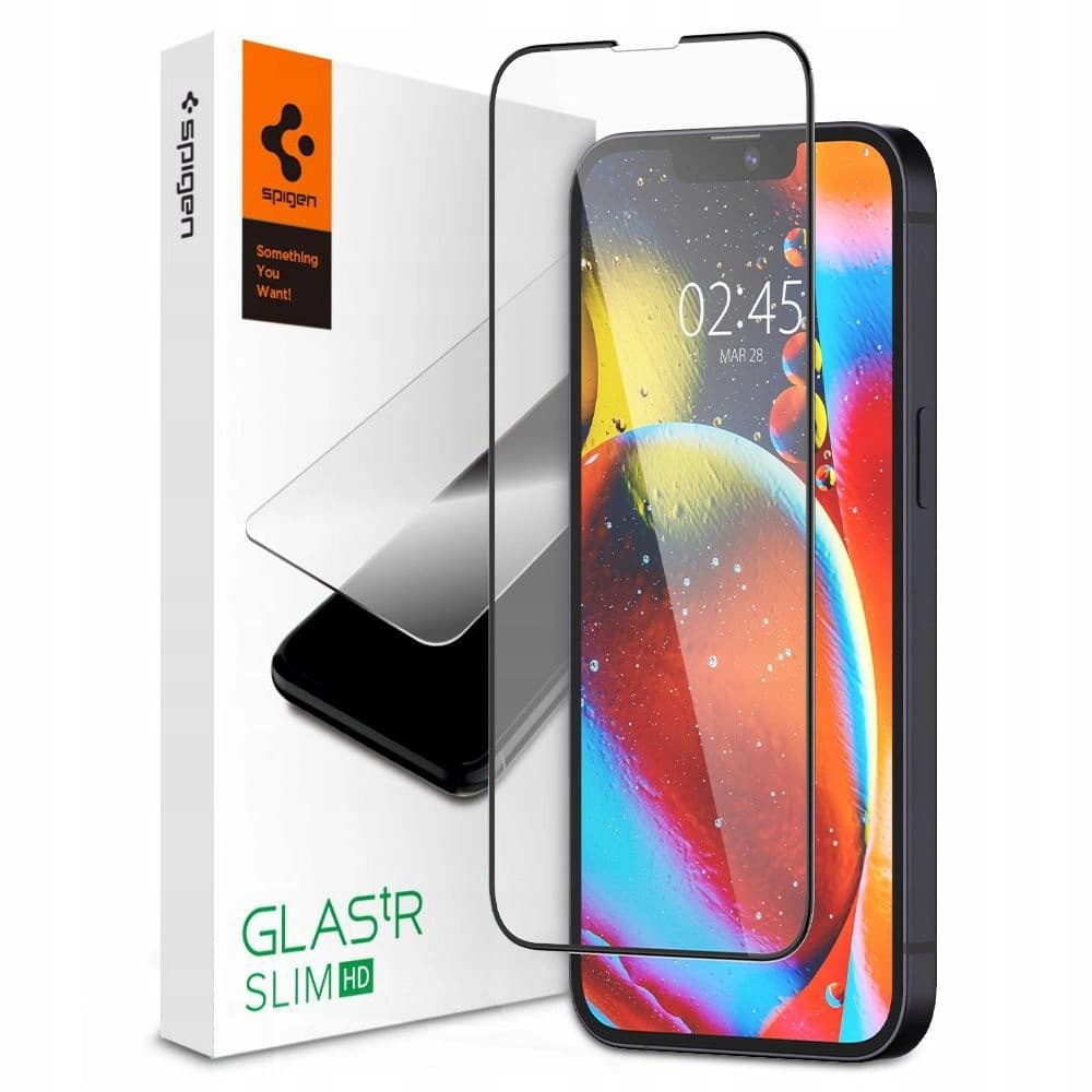 Edzett üveg Spigen GLAS.tR Slim Apple iPhone iPhone 14 Plus / 15 Plus Fekete
