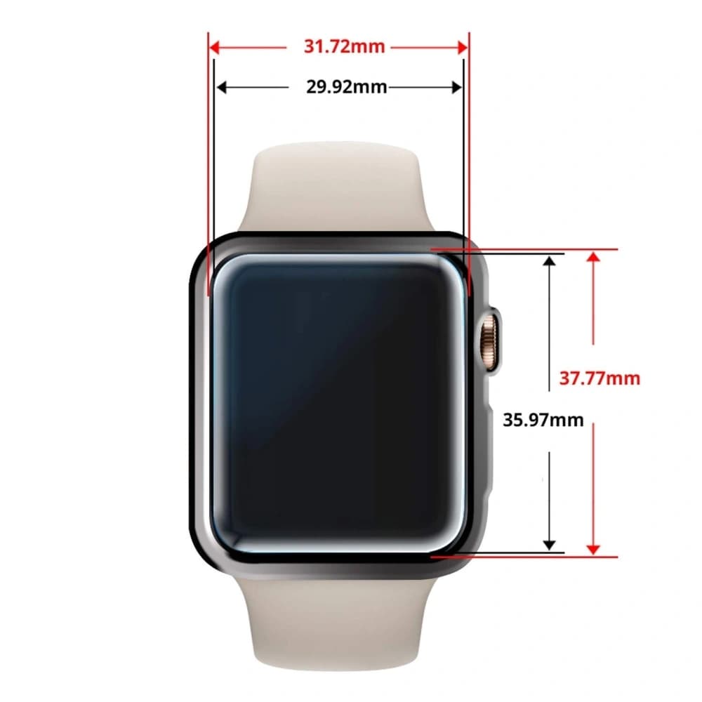 2x Tempered glass with UV glue Whitestone Dome Glass Apple Watch 4/5/6/7/8/9/SE 44/45mm Clear - 5