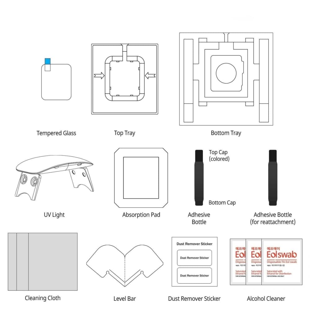 2x Tempered glass with UV glue Whitestone Dome Glass Apple Watch 4/5/6/7/8/9/SE 44/45mm Clear - 6