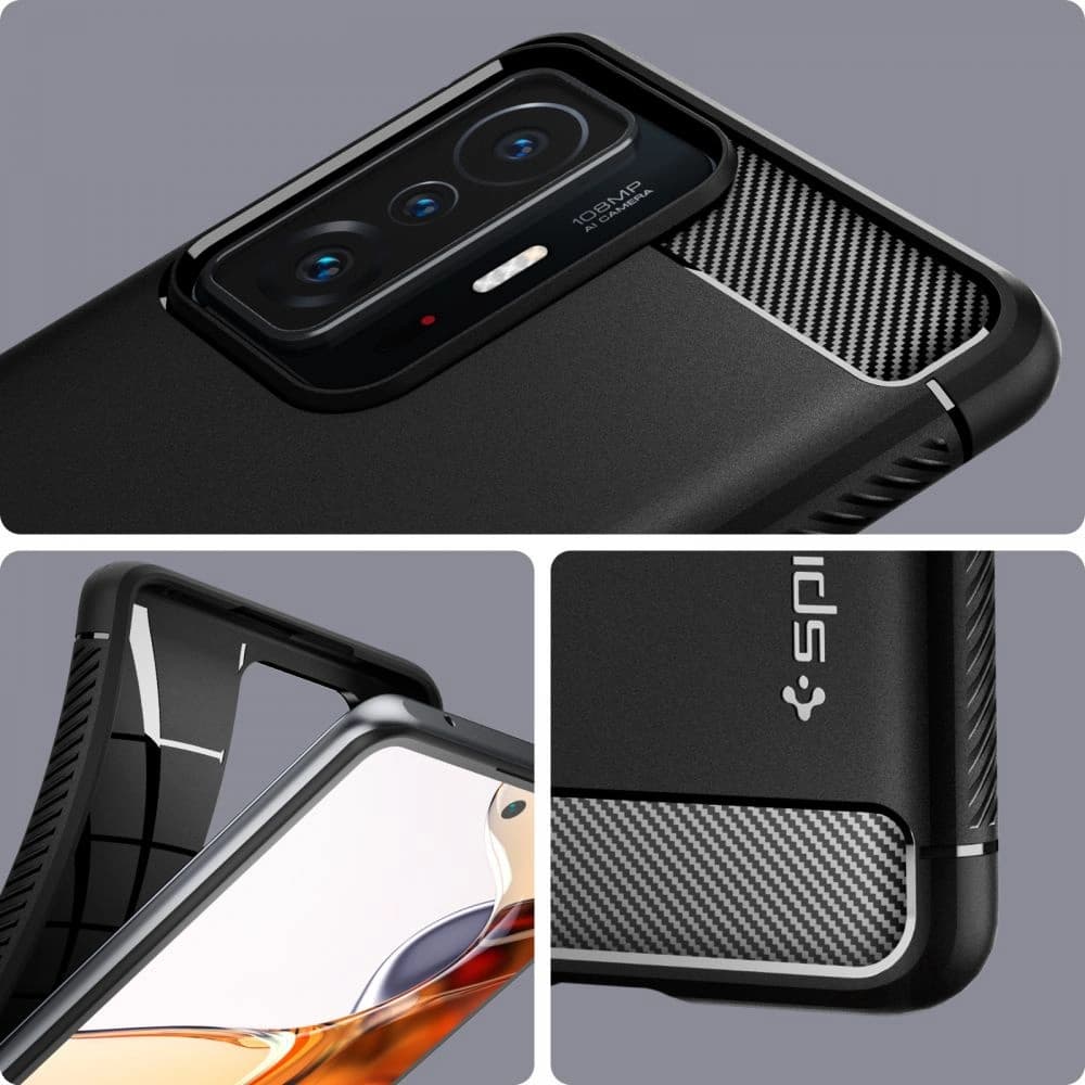 Etui Spigen Rugged Armor Xiaomi 11T/Pro Matt Fekete - 3