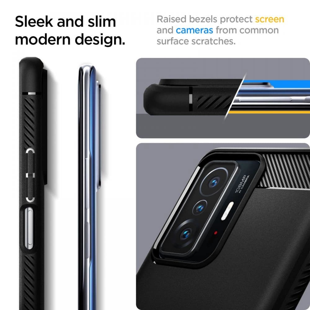 Etui Spigen Rugged Armor Xiaomi 11T/Pro Matt Fekete - 5