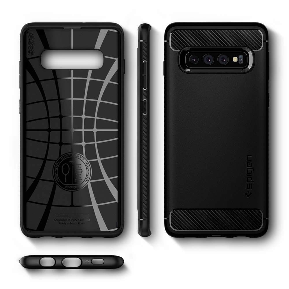 Etui Spigen Rugged Armor Samsung Galaxy S10 Matná Černá - 5