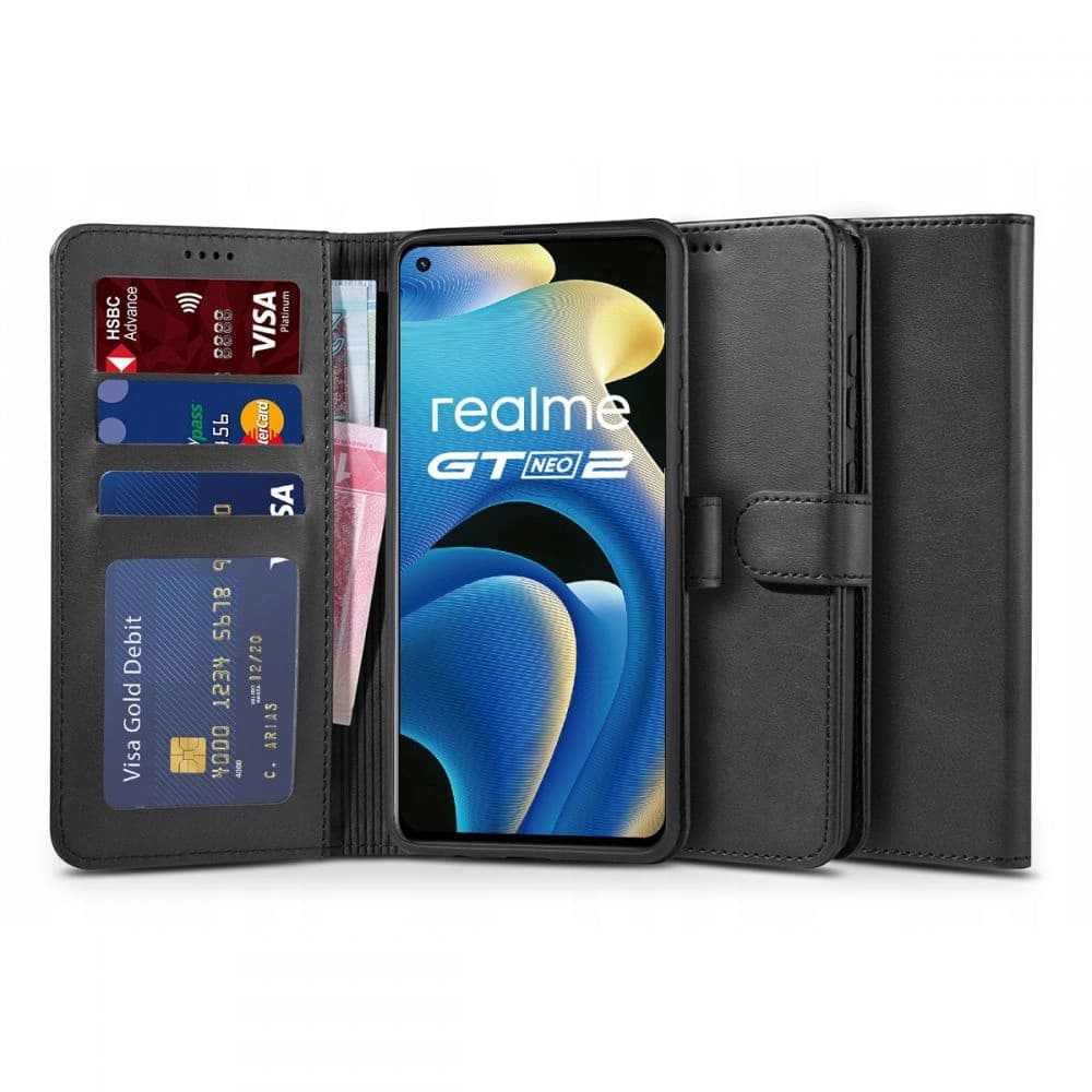 Tech-Protect Tasche Wallet Realme GT Neo 2 Schwarz