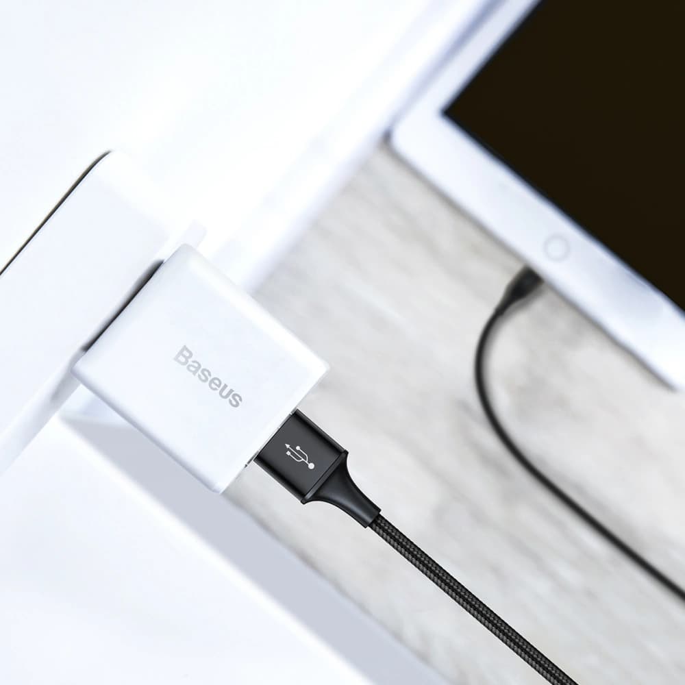 Kabel USB 3w1 Baseus Rapid Series, USB do micro USB / USB-C / Lightning, 3.5A, 1.2m (černý) - 8