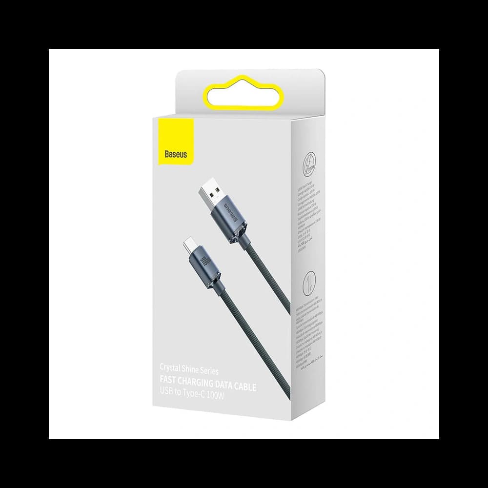 USB-A / USB-C Kabel Baseus Crystal, 100W, 2m (schwarz) - 5