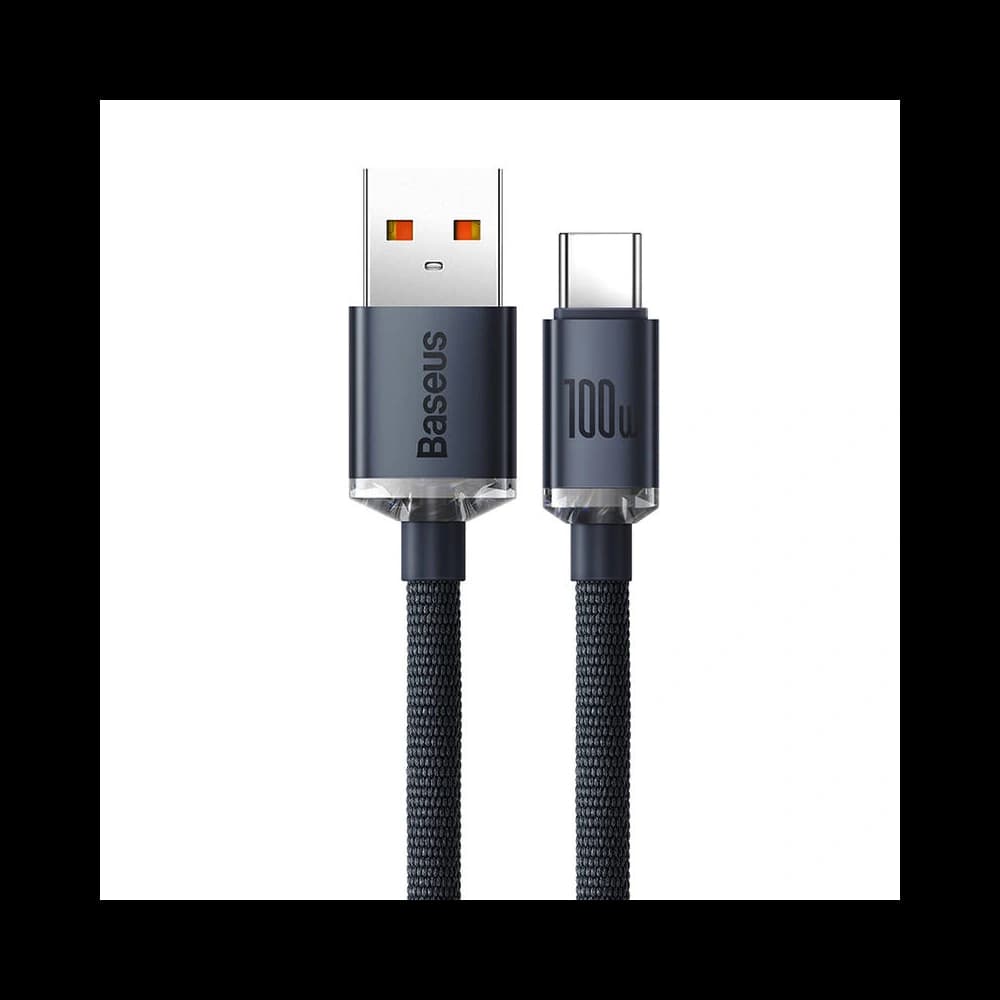 USB-A / USB-C Kabel Baseus Crystal, 100W, 2m (schwarz) - 6