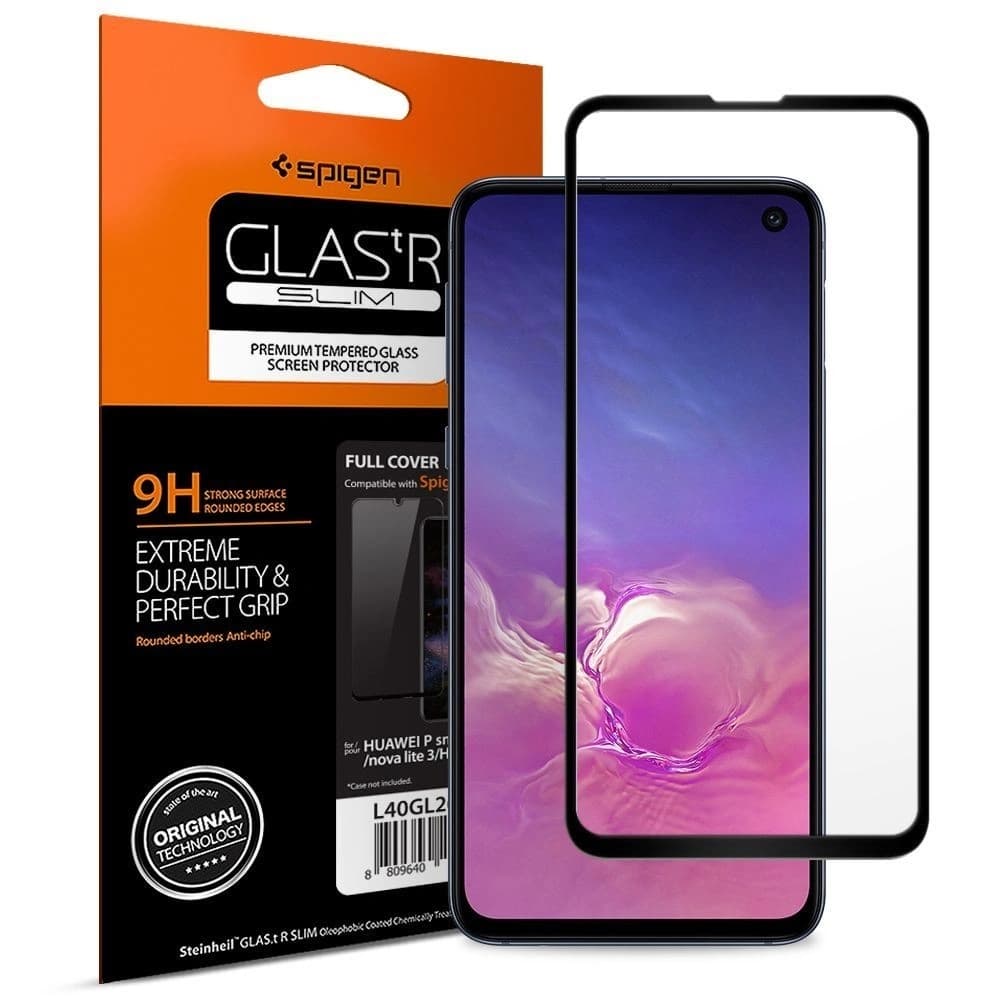 Tvrzené sklo Spigen GLAS.tR Slim Samsung Galaxy S10e Full Cover Case Friendly