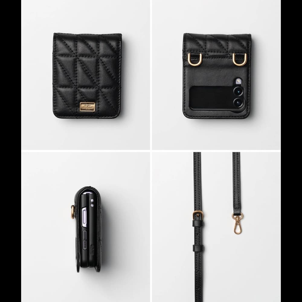 Etui Ringke Folio Signature Quilted Samsung Galaxy Z Flip 3 Černé - 5