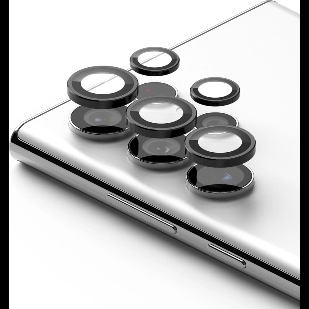 Edzett üveg Ringke fényképezőgép lencse keret üveg Samsung Galaxy S22 Ultra Fekete