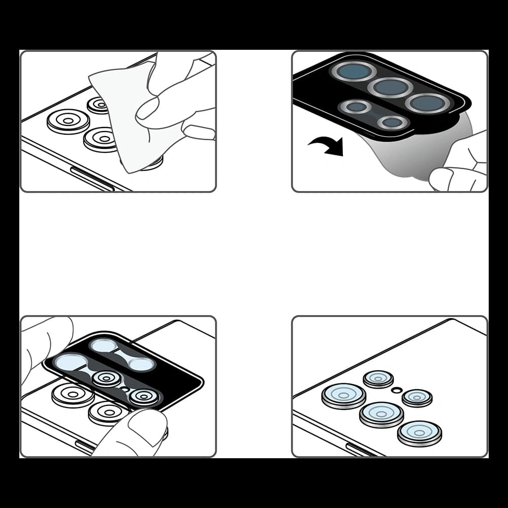 Edzett üveg Ringke fényképezőgép lencse keret üveg Samsung Galaxy S22 Ultra Fekete - 10