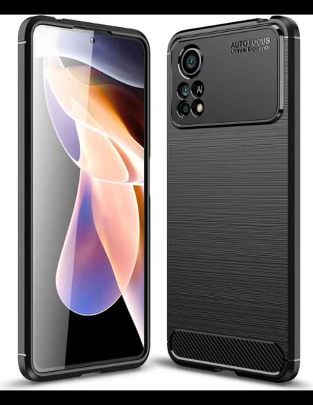 Case Tech-Protect TPUCarbon POCO X4 Pro 5G Schwarz