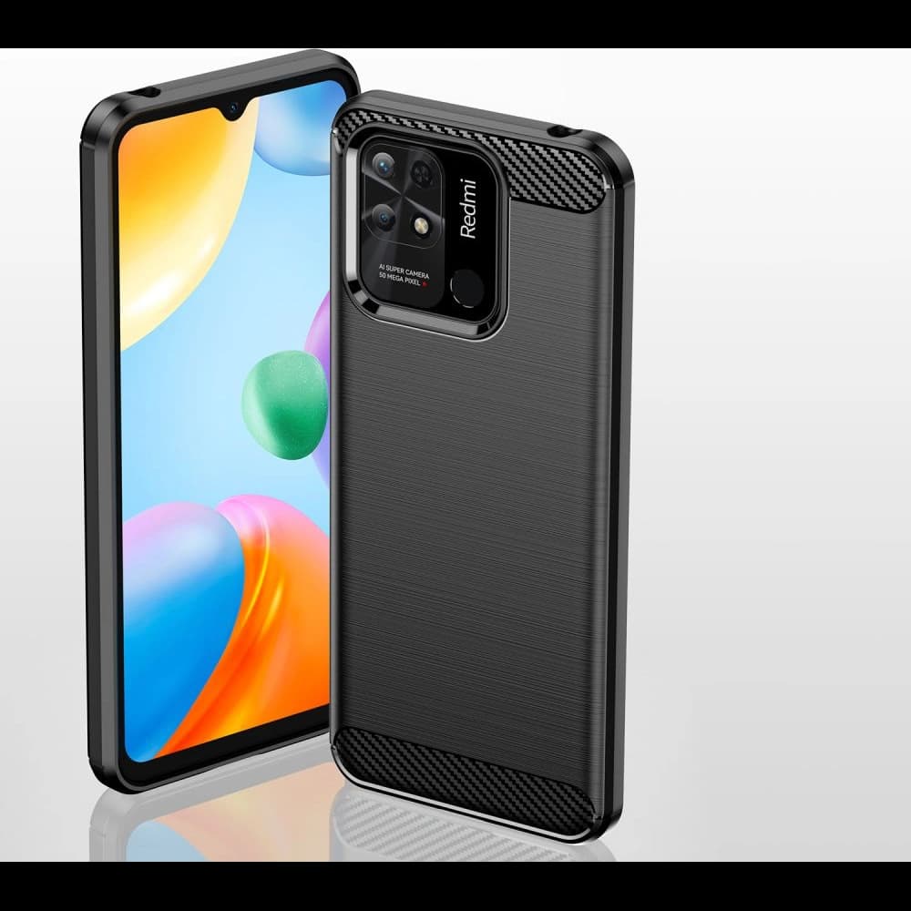 Etui Tech-Protect TPUCarbon Redmi 10C Fekete - 2