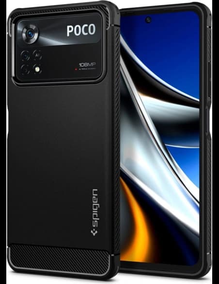 Case Spigen Rugged Armor POCO X4 Pro 5G Matt Schwarz