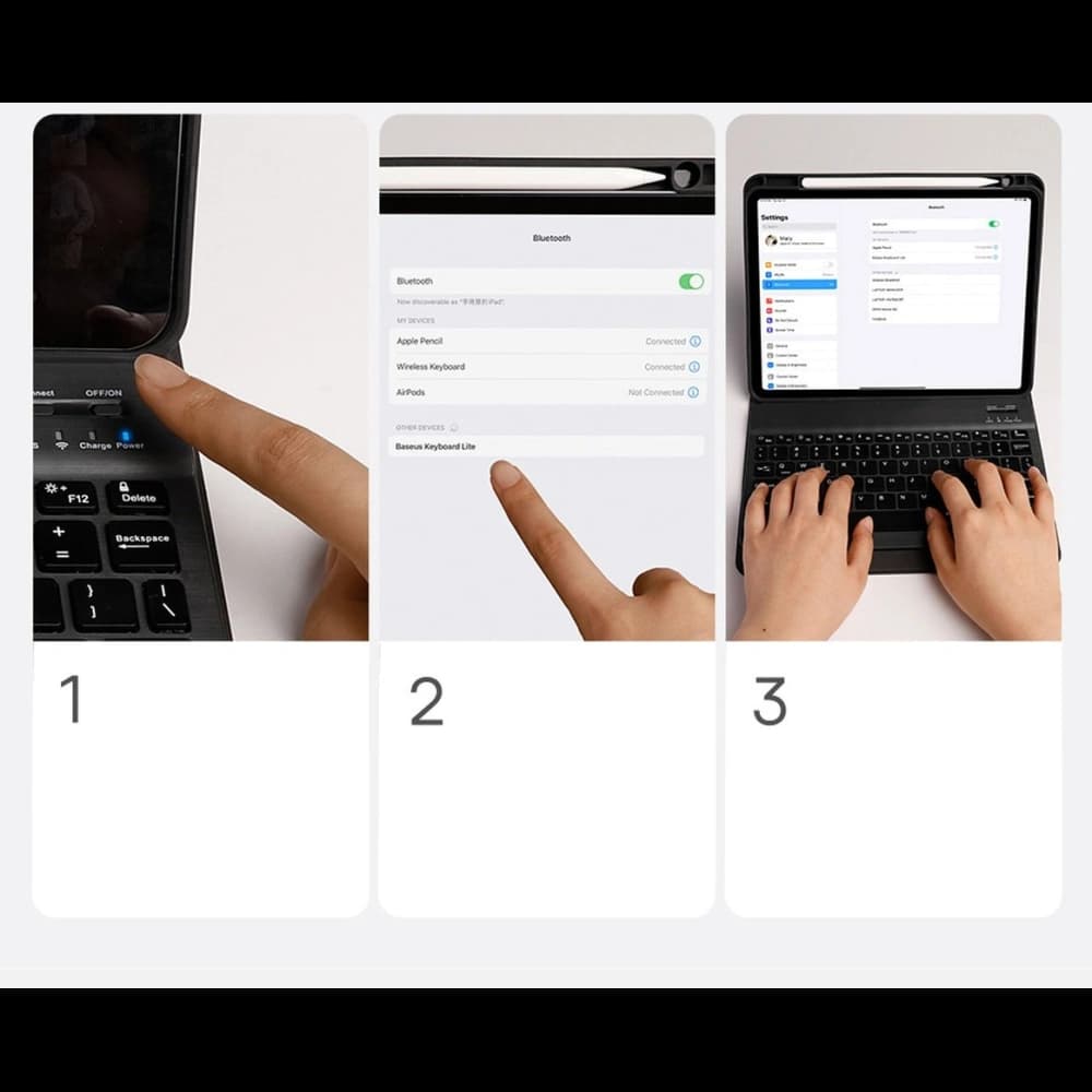 Billentyűzetes tok Baseus Brilliance Apple iPad Pro 11 2018/2020/2021 (1., 2. és 3. generáció) fekete - 25